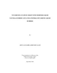 Toughening of Epoxy Resin Using Natural And