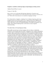 1 Linguistics, Translation and Interpreting in Foreign-Language