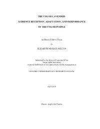 Audience Reception, Adaptation, and Performance