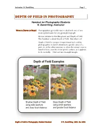 Depth of Field in Photography
