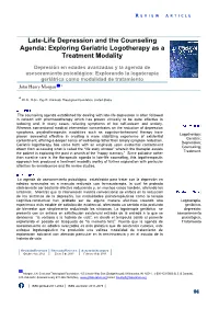 Exploring Geriatric Logotherapy As a Treatment Modality