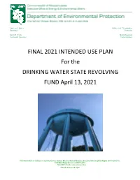 FINAL 2021 INTENDED USE PLAN for the DRINKING WATER STATE REVOLVING FUND April 13, 2021