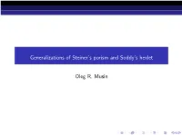 Generalizations of Steiner's Porism and Soddy's Hexlet