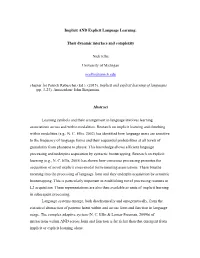 Implicit and Explicit Language Learning