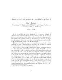 Some Projective Planes of Lenz-Barlotti Class I
