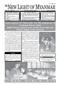 Convocation of University for Development of National Races Held UDNR Trainees Urged to Serve Interest of the State and Enhance Dignity of the University