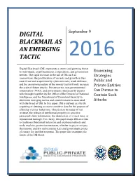 Digital Blackmail As an Emerging Tactic 2016