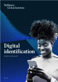 Digital Identification: a Key Identification: Todigital Inclusive Growth