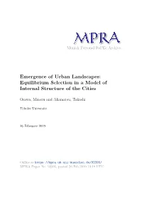 Equilibrium Selection in a Model of Internal Structure of the Cities