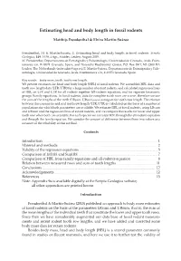 Estimating Head and Body Length in Fossil Rodents