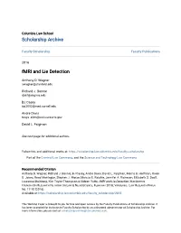 Fmri and Lie Detection