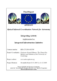 FP6 OPTICON Final Report
