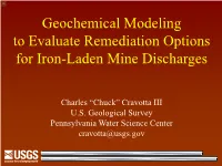 Geochemical Modeling to Evaluate Remediation Options for Iron-Laden Mine Discharges