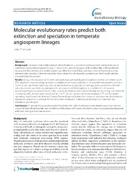 Molecular Evolutionary Rates Predict Both Extinction and Speciation In