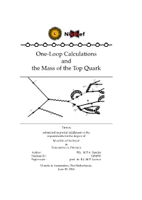 One-Loop Calculations and the Mass of the Top Quark