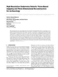 Resolution Underwater Robotic Vision&#X02010