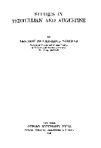 Studies in Tertullian and Augustine