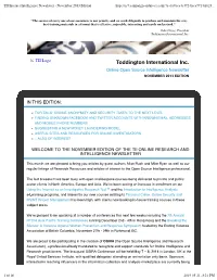 TII Internet Intelligence Newsletter - November 2013 Edition