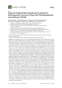 Tropical Peatland Burn Depth and Combustion Heterogeneity Assessed Using UAV Photogrammetry and Airborne Lidar