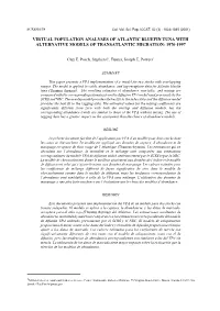 Virtual Population Analyses of Atlantic Bluefin Tuna with Alternative Models of Transatlantic Migration: 1970-1997