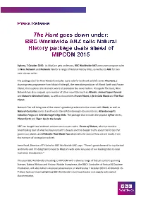 As Mipcom Gets Underway, BBC Worldwide ANZ Announces
