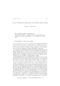 Column Generation for Linear and Integer Programming