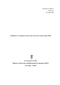 Guidelines for Adoption of Electronic Payments and Receipts (EPR)