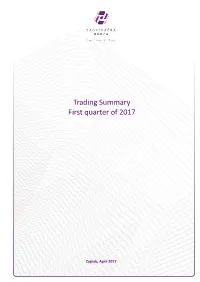 Trading Summary First Quarter of 2017