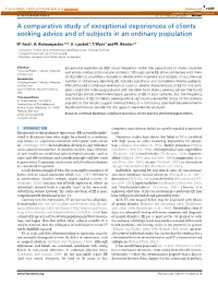 A Comparative Study of Exceptional Experiences of Clients Seeking