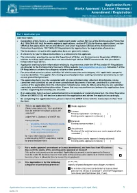 Application Form: Works Approval / Licence / Renewal / Amendment