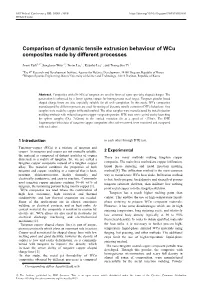 Comparison of Dynamic Tensile Extrusion Behaviour of Wcu Composites Made by Different Processes