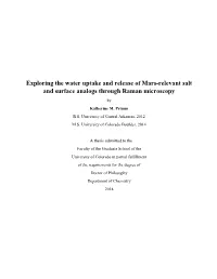 Exploring the Water Uptake and Release of Mars-Relevant Salt and Surface Analogs Through Raman Microscopy by Katherine M