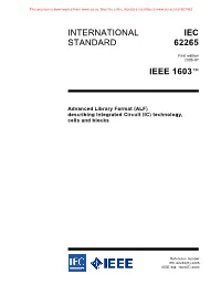 International Standard Iec 62265 Ieee 1603