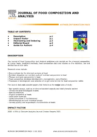 Journal of Food Composition and Analysis
