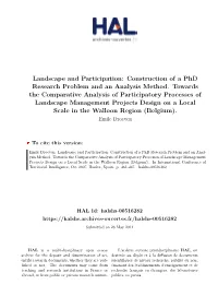Landscape and Participation: Construction of a Phd Research Problem and an Analysis Method