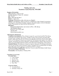 Finding Aid to the Insomniac Games Records, 1998-2005