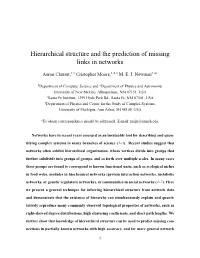 Hierarchical Structure and the Prediction of Missing Links in Networks