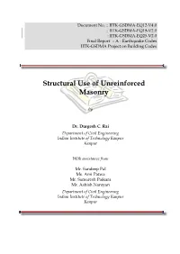 Structural Use of Unreinforced Masonry