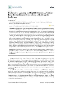 Sustainable Lighting and Light Pollution: a Critical Issue for the Present Generation, a Challenge to the Future