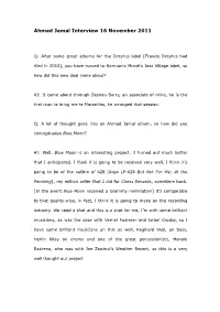 Ahmad Jamal Interview 16 November 2011