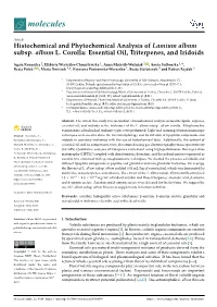Histochemical and Phytochemical Analysis of Lamium Album Subsp