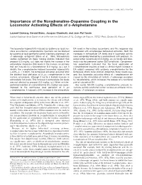 Importance of the Noradrenaline–Dopamine Coupling in the Locomotor Activating Effects of D-Amphetamine