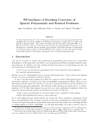 NP-Hardness of Deciding Convexity of Quartic Polynomials and Related Problems
