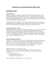 Pepperdine University Editorial Style Guide INTRODUCTION