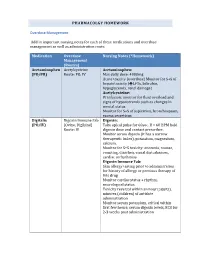 PHARMACOLGY HOMEWORK Overdose Management Add In