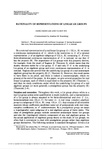 Rationality of Representations of Linear Lie Groups