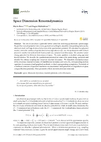 Space Dimension Renormdynamics