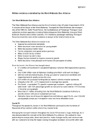 Written Evidence Submitted by the West Midlands Bus Alliance