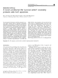 A Novel Conditional Akt ‘Survival Switch’ Reversibly Protects Cells from Apoptosis