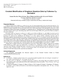 Covalent Modification of Graphene Quantum Dots by Fullerene C60 Derivative